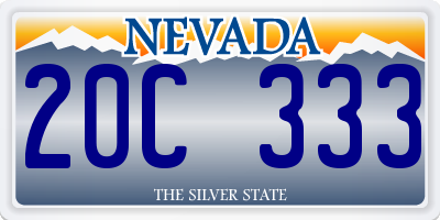 NV license plate 20C333