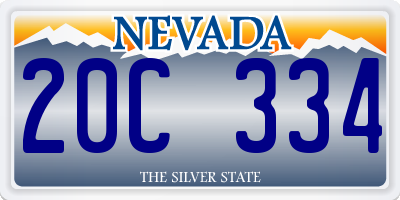 NV license plate 20C334