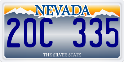 NV license plate 20C335