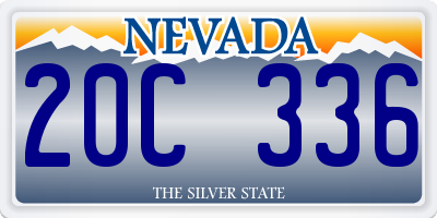 NV license plate 20C336