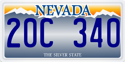 NV license plate 20C340