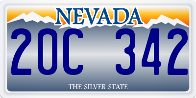 NV license plate 20C342