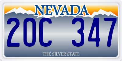 NV license plate 20C347