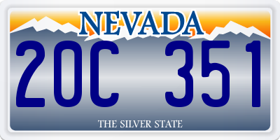 NV license plate 20C351