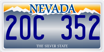 NV license plate 20C352