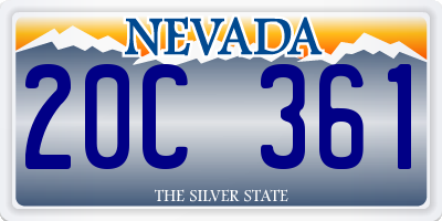 NV license plate 20C361