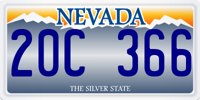 NV license plate 20C366
