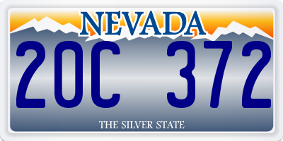 NV license plate 20C372