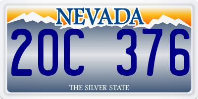 NV license plate 20C376