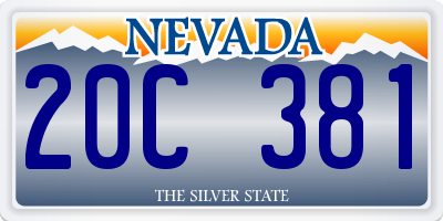 NV license plate 20C381
