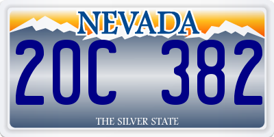 NV license plate 20C382