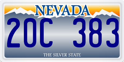 NV license plate 20C383