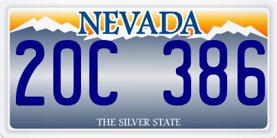 NV license plate 20C386
