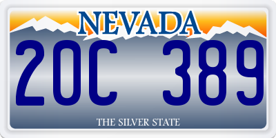 NV license plate 20C389