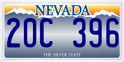 NV license plate 20C396