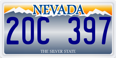 NV license plate 20C397