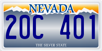 NV license plate 20C401