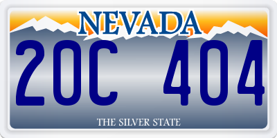 NV license plate 20C404