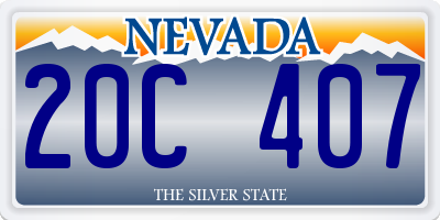 NV license plate 20C407