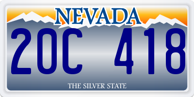 NV license plate 20C418