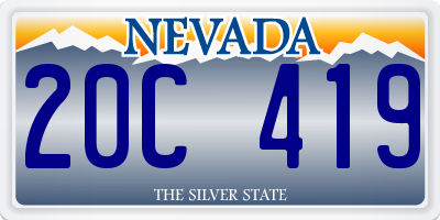 NV license plate 20C419