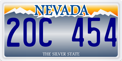 NV license plate 20C454