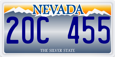NV license plate 20C455