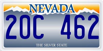 NV license plate 20C462