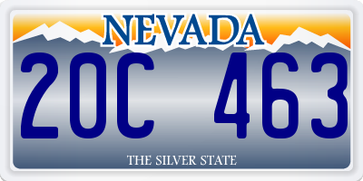 NV license plate 20C463