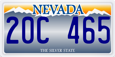NV license plate 20C465