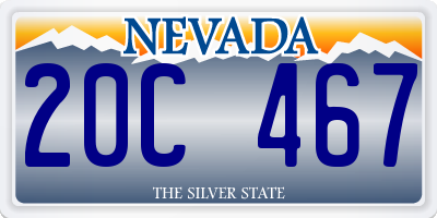 NV license plate 20C467