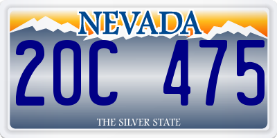 NV license plate 20C475