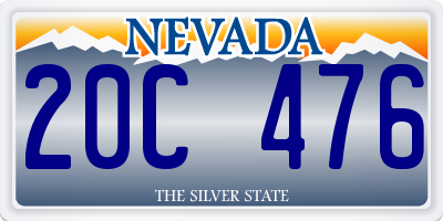 NV license plate 20C476