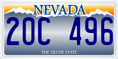 NV license plate 20C496