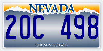 NV license plate 20C498