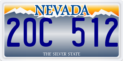 NV license plate 20C512