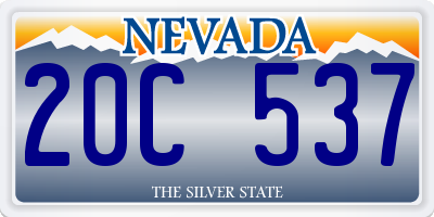 NV license plate 20C537