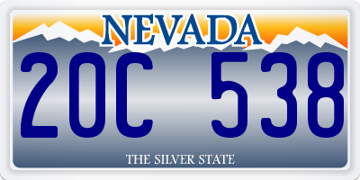 NV license plate 20C538