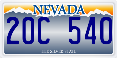 NV license plate 20C540