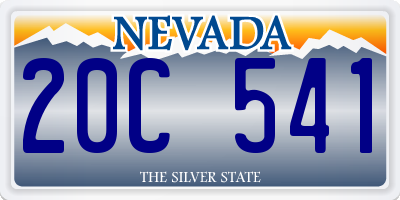 NV license plate 20C541