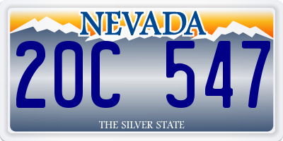 NV license plate 20C547