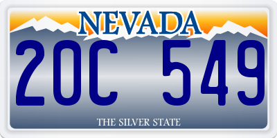 NV license plate 20C549