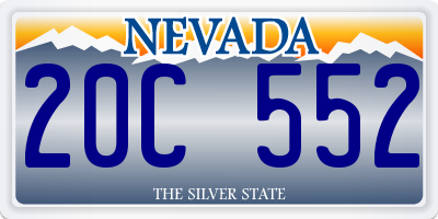 NV license plate 20C552
