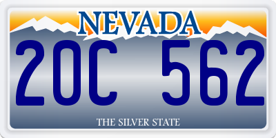NV license plate 20C562