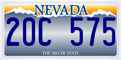 NV license plate 20C575