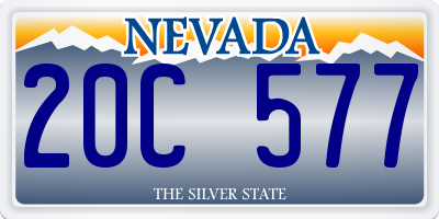 NV license plate 20C577