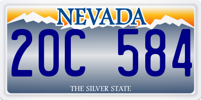 NV license plate 20C584