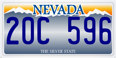 NV license plate 20C596