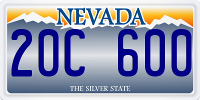 NV license plate 20C600