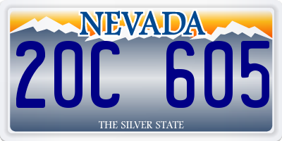 NV license plate 20C605